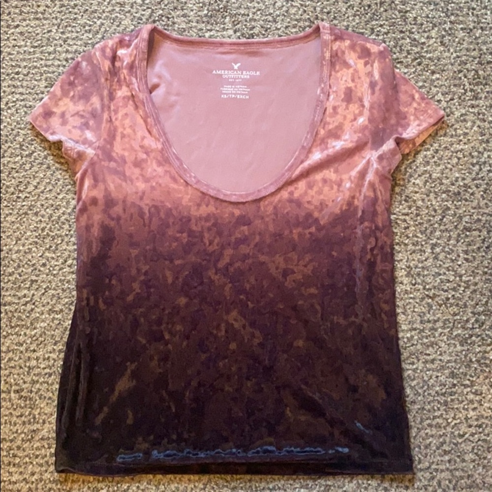 Crushed velvet American Eagle top XS